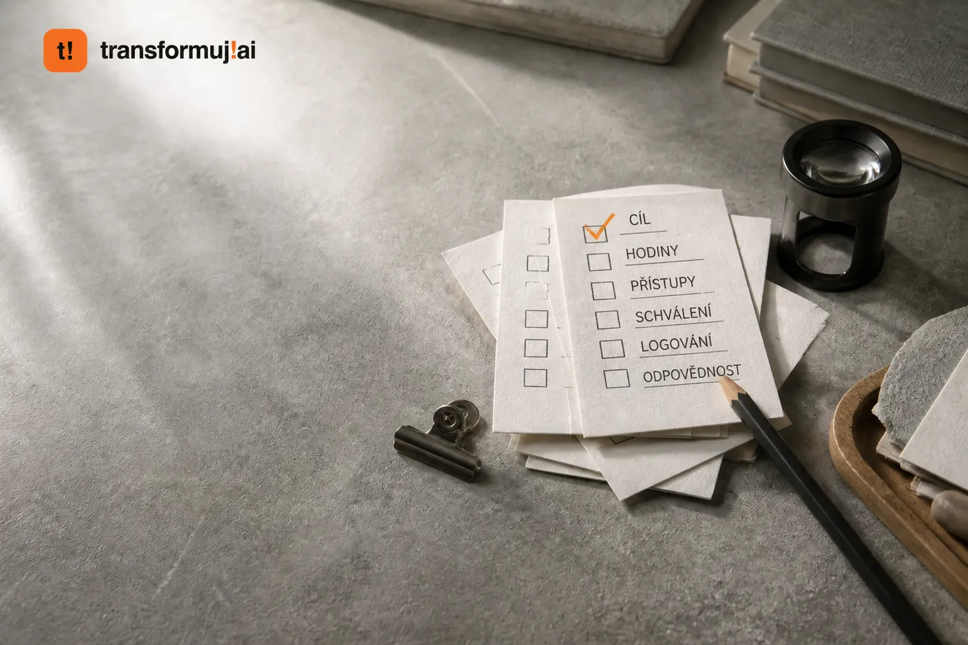 A checklist before switching on an agent: goal, hours, access, approval, logging and responsibility