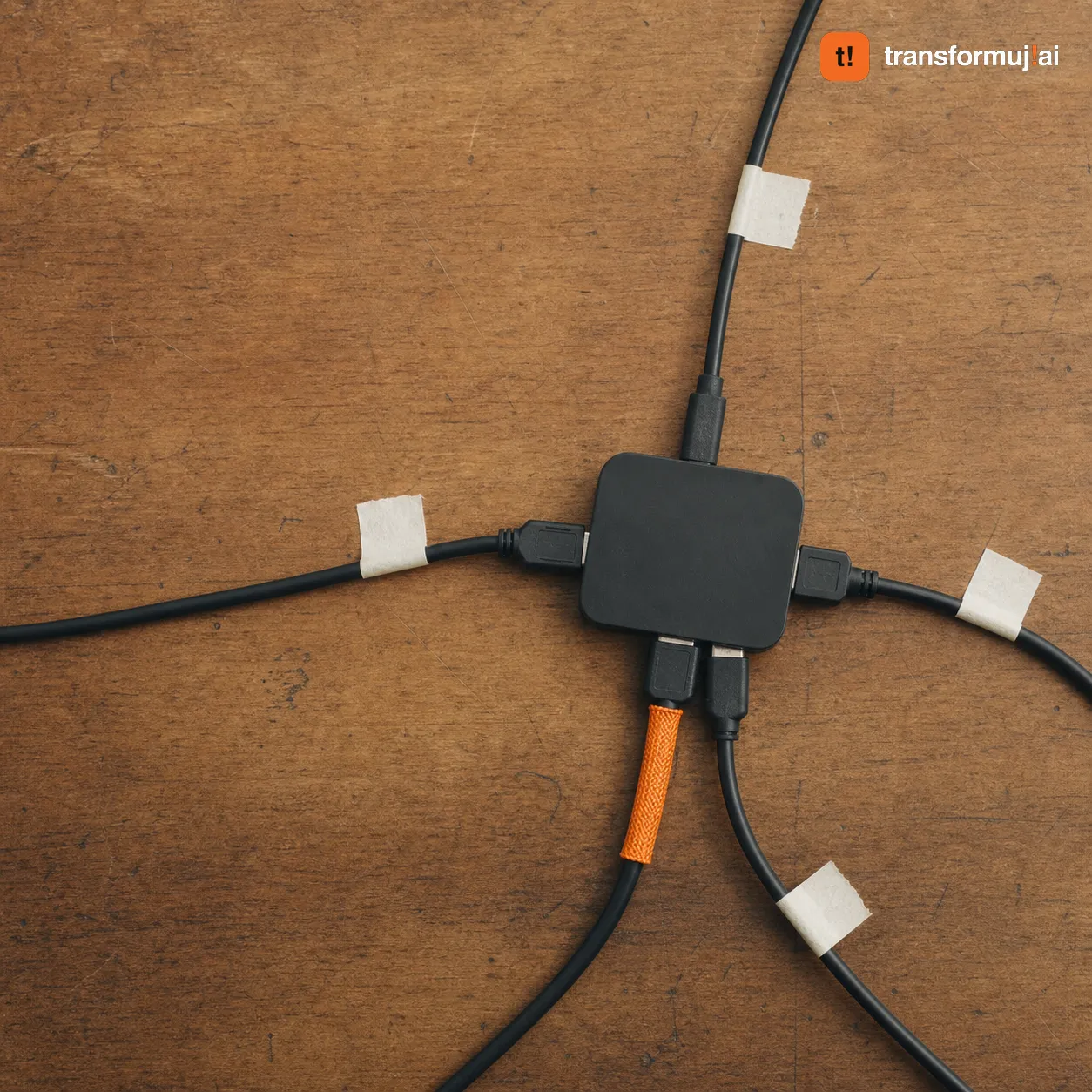Cables joining into one data flow