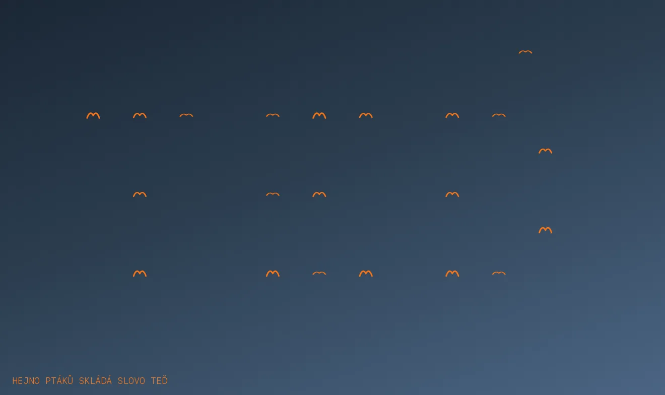 A flock of mascots disappearing mid-flight